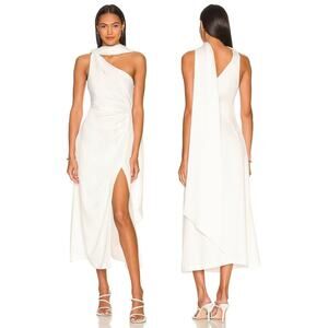 Misha Estra Dress Scarf One Shoulder Formal Bridal Wedding Party Graduation L